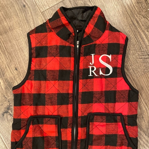 Red or White Buffalo Plaid checker vest-monogram - Picture 5 of 8